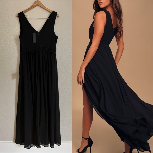 Thoughts of Hue Black Surplice Maxi Dress - Picture 3 of 8